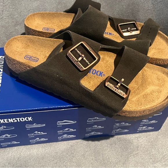 Birkenstock Women’s Arizona Sandals Mocha Suede Soft Footbed Size 9 US - Picture 4 of 16